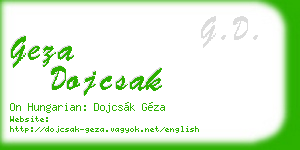 geza dojcsak business card
